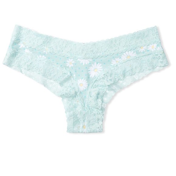 VS Cheeky Aqua Daisy Dot Lace NWT Victoria’s Secret NWT - Picture 10 of 15